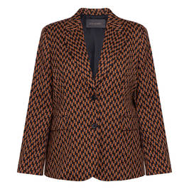 Elena Miro Check Blazer Cinnamon - Plus Size Collection