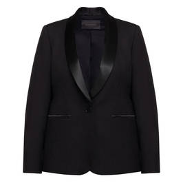 Elena Miro Satin Trim Tuxedo Jacket  - Plus Size Collection