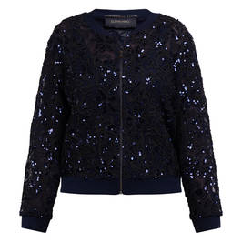 Elena Miro Embroidered Jacket Navy  - Plus Size Collection