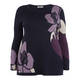 ELENA MIRO INTARSIA WOOL BLEND KNITTED TUNIC NAVY