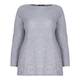ELENA MIRO GREY CABLE KNIT lacey HEM TUNIC 