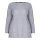 ELENA MIRO GREY CABLE KNIT lacey HEM TUNIC 