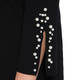 ELENA MIRO BLACK TUNIC WITH PEARL EMBELLISHMENT