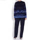ELENA MIRO LUREX INTARSIA GEOMETRIC SWEATER INDIGO 