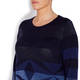 ELENA MIRO LUREX INTARSIA GEOMETRIC SWEATER INDIGO 