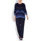 ELENA MIRO LUREX INTARSIA GEOMETRIC SWEATER INDIGO 