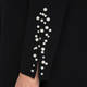 ELENA MIRO LONG BLACK PEARL EMBELLISHED CARDIGAN