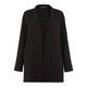 ELENA MIRO BLACK LONG REVERE COLLAR PINSTRIPE BLAZER