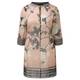 ELENA MIRO Oriental print coral organza Long Jacket