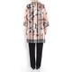 ELENA MIRO Oriental print coral organza Long Jacket