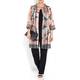 ELENA MIRO Oriental print coral organza Long Jacket