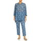 Elena Miro Tile Print Long Shirt Blue