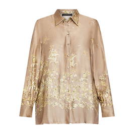Elena Miro Satin Long Shirt Taupe - Plus Size Collection