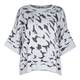 ELENA MIRO PRINT SILVER LUREX INTARSIA PONCHO WITH TIE DETAIL 