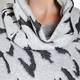 ELENA MIRO PRINT SILVER LUREX INTARSIA PONCHO WITH TIE DETAIL 