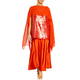 Elena Miro Satin Flared Skirt Orange