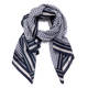 Elena Miro Cotton Blend Printed Scarf Navy 