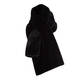 ELENA MIRO WIDE BLACK FAUX-FUR SCARF