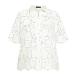 Elena Miro Macramé Shirt White  - Plus Size Collection