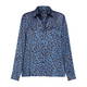 Elena Miro Satin Animal Print Shirt Indigo