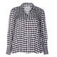 ELENA MIRO SATIN SHIRT BLACK AND WHITE PRINT