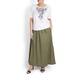 ELENA MIRO khaki asymmetrical waistband maxi SKIRT