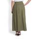 ELENA MIRO khaki asymmetrical waistband maxi SKIRT