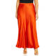 Elena Miro Satin Flared Skirt Orange