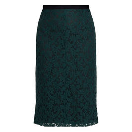 Elena Miro Lace Skirt Forest Green  - Plus Size Collection