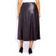 ELENA MIRO FAUX-LEATHER SKIRT CHOCOLATE