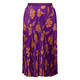 Elena Miro Satin Floral Pleated Skirt Purple