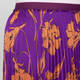 Elena Miro Satin Floral Pleated Skirt Purple