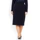 ELENA MIRO NAVY PULL ON PENCIL SKIRT WITH RIB DETAIL