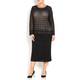 ELENA MIRO STRETCHY LACE SKIRT WITH STRIPED WAIST 
