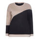 ELENA MIRO INTARSIA SWEATER BEIGE AND BLACK
