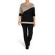 ELENA MIRO INTARSIA SWEATER BEIGE AND BLACK