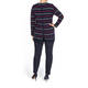 ELENA MIRO STRIPE SWEATER WITH LACE TRIM