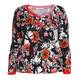 ELENA MIRO V-NECK FLORAL PRINT SWEATER