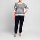 Elena Miro Breton Stripe Sweater Navy and White 