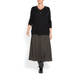 ELENA MIRO BLACK SWEATER WITH LEATHER AND JEWEL