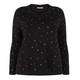 ELENA MIRO BLACK SWEATER WITH BRONZE EYELETS