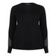 ELENA MIRO V-NECK SWEATER WITH CHIFFON SLEEVE DETAIL