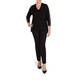 ELENA MIRO BLACK SWEATER WITH LUREX SIDE STRIPE