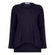 ELENA MIRO NAVY SWEATER WITH LUREX SIDE STRIPE