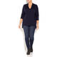 ELENA MIRO NAVY SWEATER WITH LUREX SIDE STRIPE