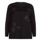 ELENA MIRO black floral lace appliqués SWEATER