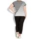 ELENA MIRO cap sleeve abstract stripe SWEATER