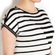 ELENA MIRO cap sleeve abstract stripe SWEATER
