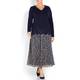 ELENA MIRO NAVY SWEATER WITH LACE HEM