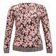 ELENA MIRO CONTRASTING FLORAL PRINT WOOL SWEATER